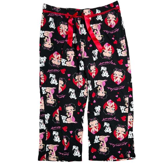 Betty Boop AOP Black Sweatpants 12/14 Sleepwear Smooches - Picture 1 of 6